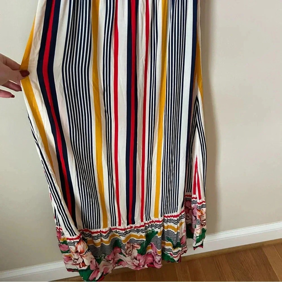 Flying Tomato Off The Shoulder Striped Floral Maxi Dress Women’s Size Small - Picture 4 of 7